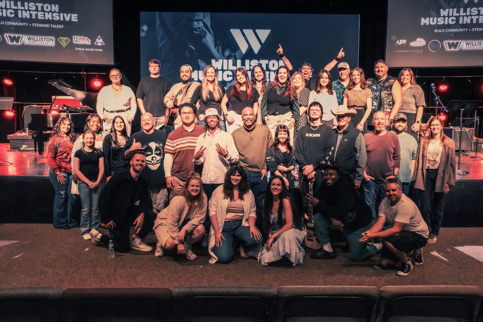 The 2026 Williston Music Intensive participants gathered on stage